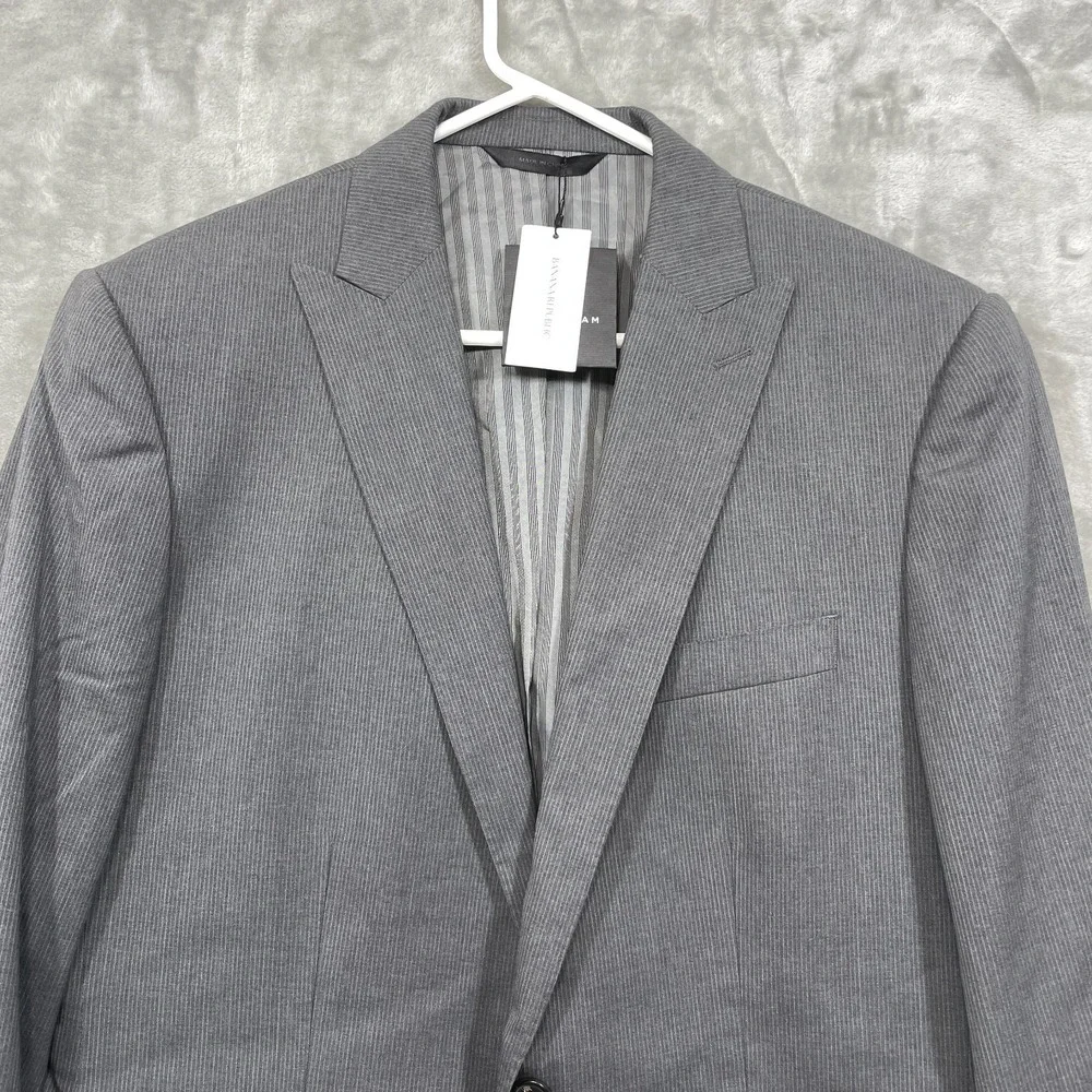 Banana Republic Men's 40 Long Marzotto Italian‎ Wool Blazer Gray  NWT FLAW!